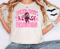 Pink Out Dragons Checker DTF Print