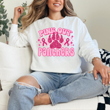 Pink Out Panthers Glitter Effect Checker DTF Print