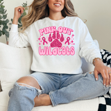 Pink Out Wildcats Glitter Effect Checker DTF Print