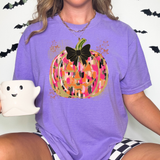 Pink Paint Splatter Pumpkin DTF Print