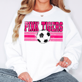 Pink Tigers Soccer Grunge DTF Print