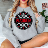 Platinum Checker Star Circle DTF Print