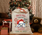 Personalized Polar Bear Santa Sack DTF Print