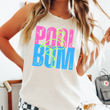 Neon Pool Bum Flamingo DTF Print