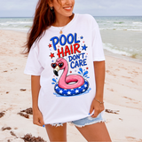 Pool Hair Dont Care Flamingo DTF Print