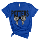 Potters Coquette Checker Bow DTF Print