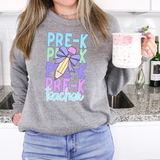 Back To School Repeat Pastel Purple Pencil Elementary Teacher DTF Print