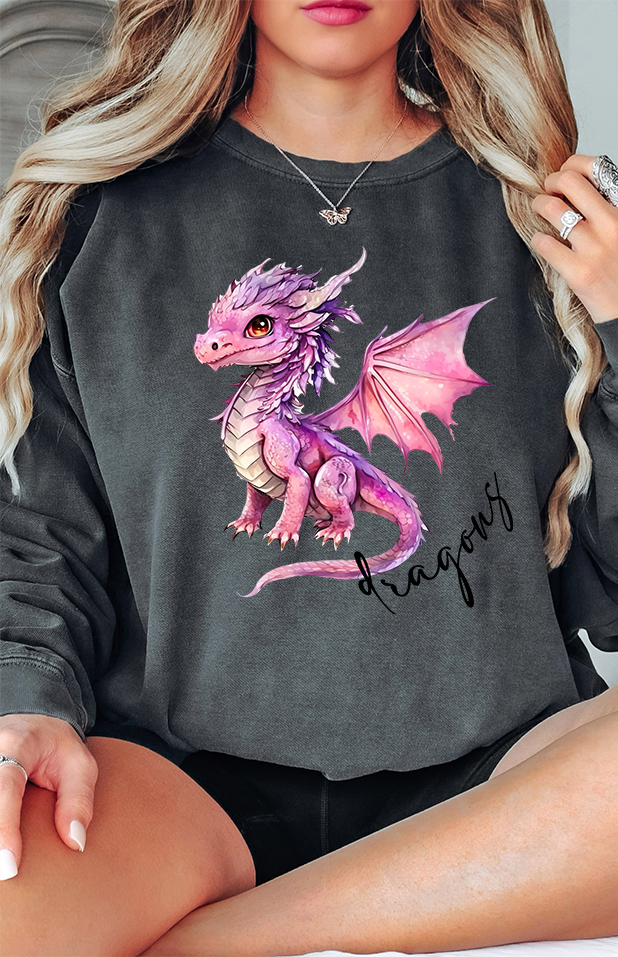 Preppy Dragons DTF Print – Torch Light