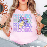 Back To School Repeat Pastel Purple Pencil Elementary DTF Print