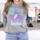 Back To School Repeat Pastel Purple Pencil Elementary Teacher DTF Print