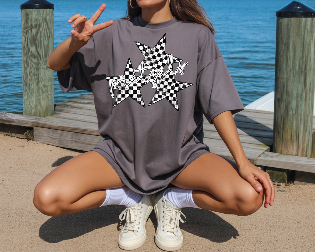 Pretzels Checker Star Trio DTF Print