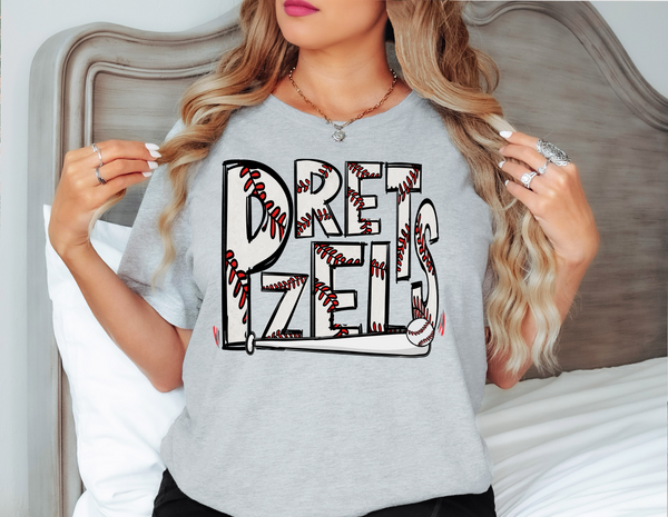 Pretzels Baseball Doodle DTF Print