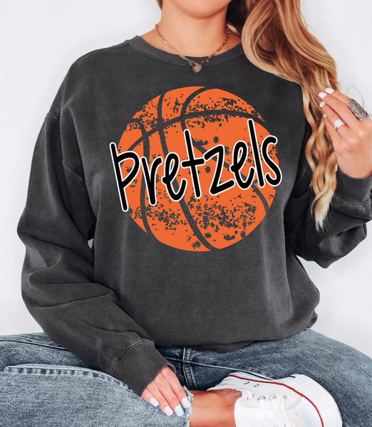 Distressed Pretzels Basketball DTF Print