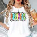 Neon Pretzels Dotted Doodle DTF Print