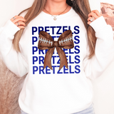 Pretzels Repeat Football Bow DTF Print