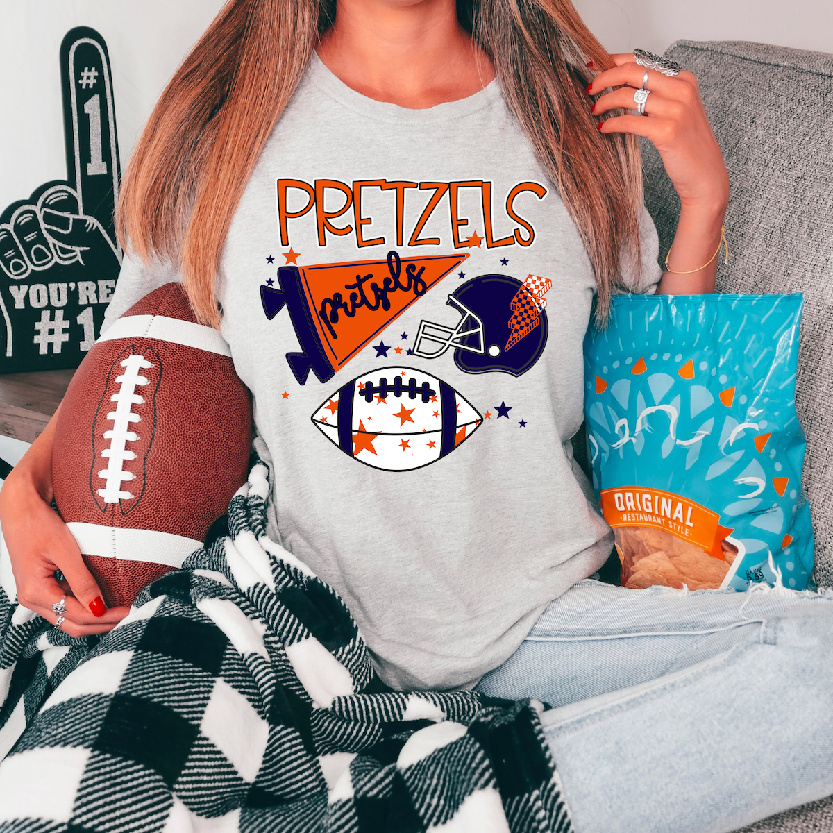 Pretzels Football Retrocollage DTF Print