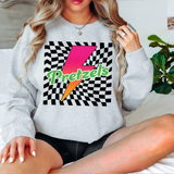 Pretzels Checker Leopard Bolt DTF Print