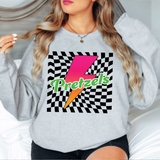 Pretzels Checker Leopard Bolt DTF Print
