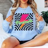 Pretzels Checker Leopard Bolt DTF Print