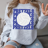 Pretzels Repeat Sequin Effect Volleyball DTF Print
