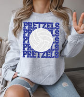 Pretzels Repeat Sequin Effect Volleyball DTF Print