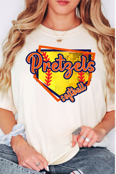 Pretzels Softball DTF Print