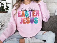 Silly Rabbit Easter is for Jesus Sequin Effect DTF Print