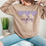 Eagles Checker Heart Trio DTF Print