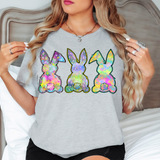 Rainbow Bunny Trio DTF Print