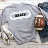 Rams Retro Team Oval DTF Print