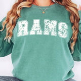 Rams Distressed Arch DTF Print