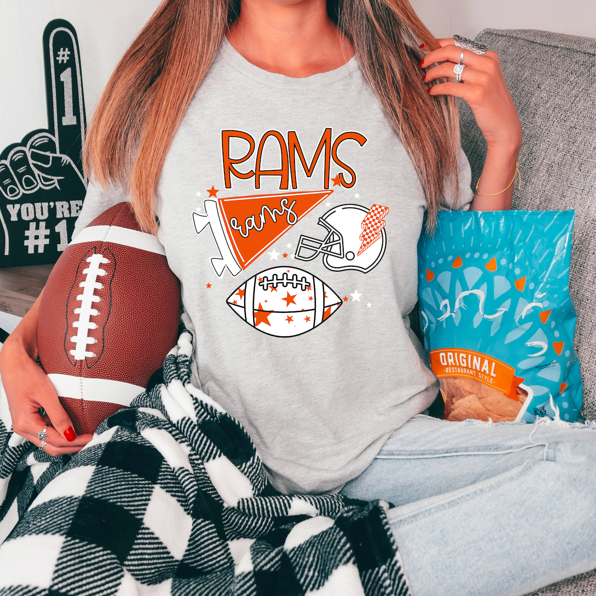 Rams Football Retrocollage DTF Print