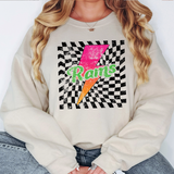 Rams Checker Bolt Distressed DTF Print