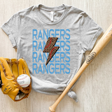 Rangers Baseball Bolt DTF Print