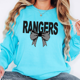 Rangers Coquette Checker Bow DTF Print