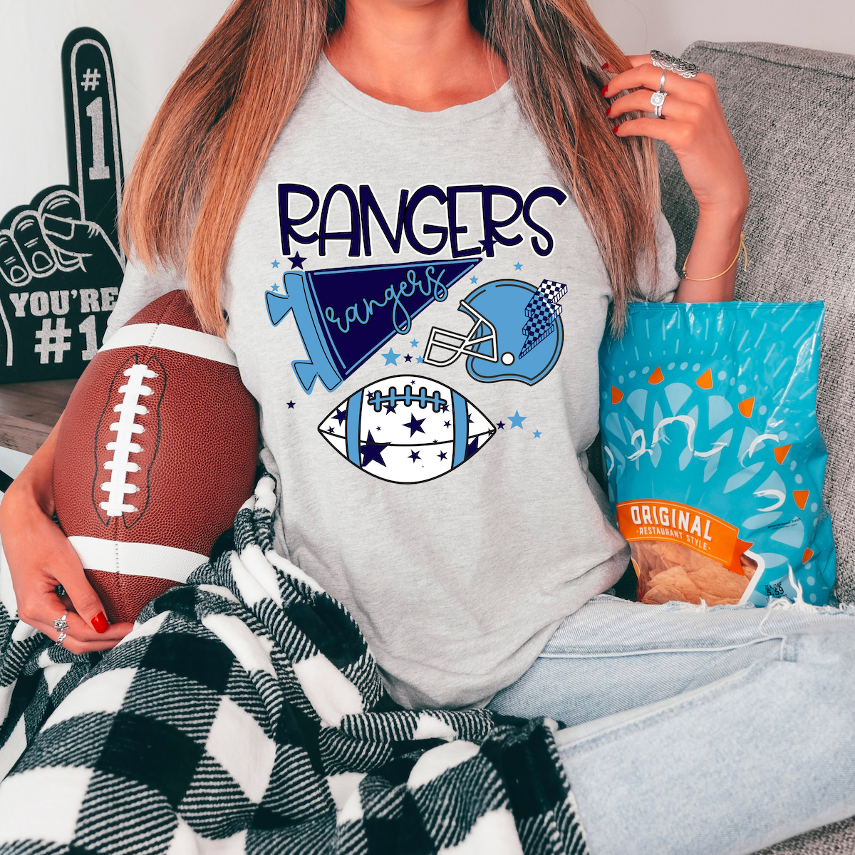 Rangers Football Retrocollage DTF Print