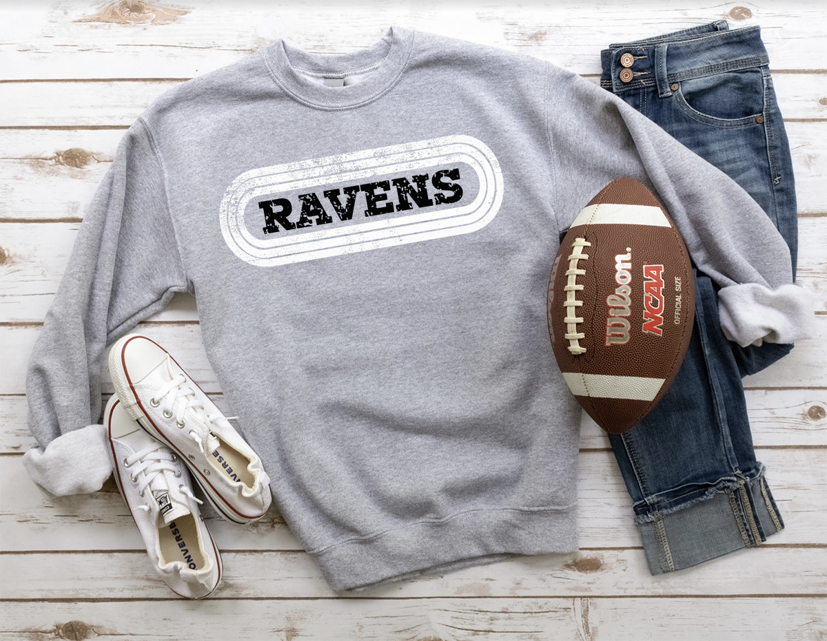 Ravens Retro Team Oval DTF Print