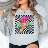 Ravens Checker Bolt Distressed DTF Print