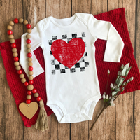 Distressed Checker Heart DTF Print