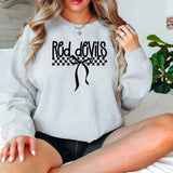 Red Devils Simple Bow Checker DTF Print
