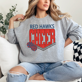 Red Hawks Glitter Cheer DTF Print
