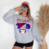 Red Hawks Football Retrocollage DTF Print