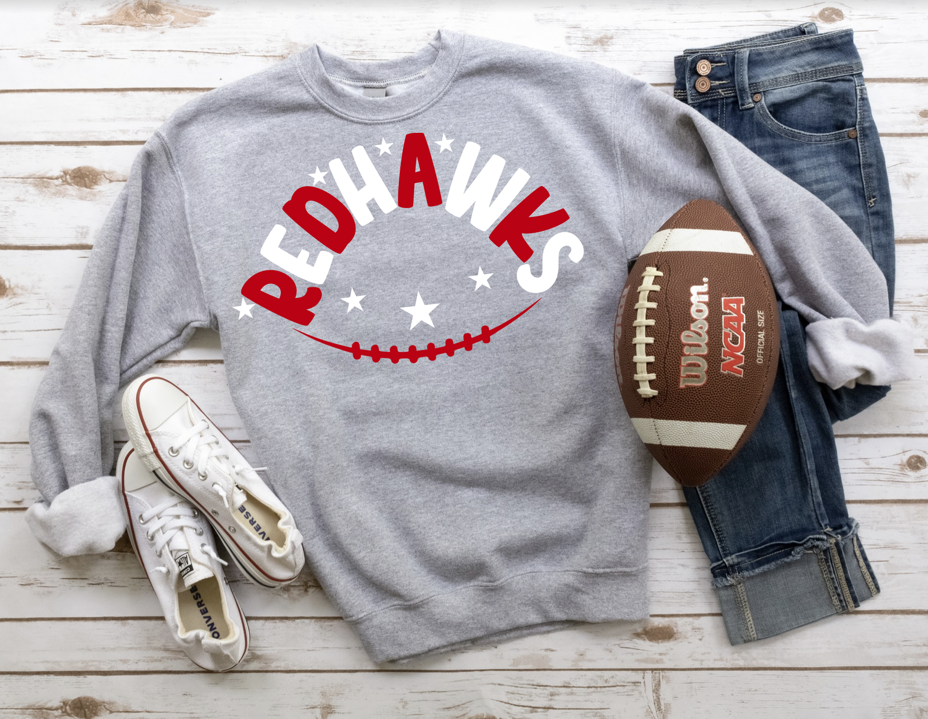 Red Hawks Football Star DTF Print