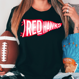 Red Hawks Watercolor Pennant DTF Print