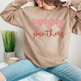 Panthers Checker Heart Trio DTF Print