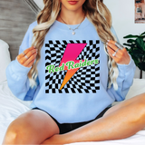 Red Raiders Checker Leopard Bolt DTF Print