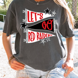 Red Raiders Lets Go Star Banner Trio DTF Print