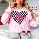 Redskins Valentine Checker Heart DTF Print