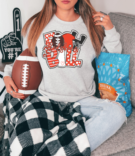 Redskins Football Cheer Word Art DTF Print Torch Light