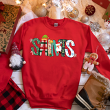 Saints Christmas Doodle DTF Print